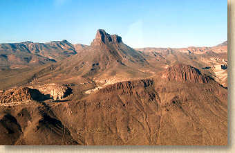 Aerial View of Rugged Black Mountain Range